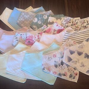 Floral and Patterned Baby Bandana Bib Lot